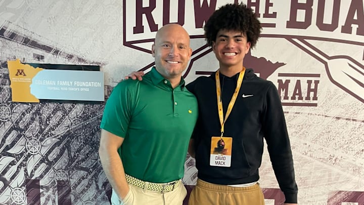 David Mack on a visit to the University of Minnesota with P.J. Fleck.
