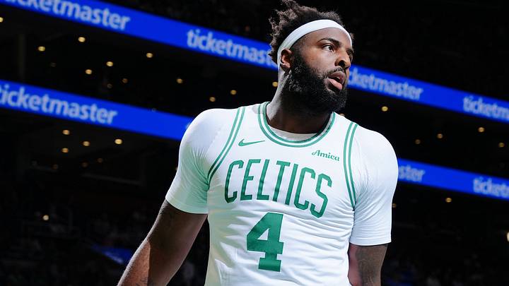 BOSTON, MA - OCTOBER 10: Mitchell Robinson #4 of the Boston Celtics looks on during the game against the Philadelphia 76ers on October 10, 2026 at TD Garden in Boston, Massachusetts. Copyright 2026 NBAE (Photo by Brian Babineau/NBAE via Getty Images) BOSTON, MA - OCTOBER 10: Mitchell Robinson #4 of the Boston Celtics looks on during the game against the Philadelphia 76ers on October 10, 2026 at TD Garden in Boston, Massachusetts. Copyright 2026 NBAE (Photo by Brian Babineau/NBAE via Getty Images)