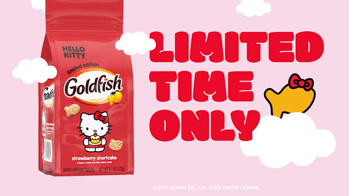 Hello Kitty Gets a ‘Supercute’ Goldfish Cracker for its 50th Anniversary. Image Credit to Goldfish. 