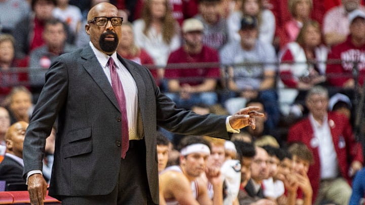 Indiana coach Mike Woodson against Winthrop at Simon Skjodt Assembly Hall.