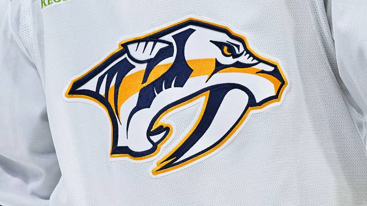 Dec 10, 2023; Montreal, Quebec, CAN; View of a Nashville Predators logo on a jersey worn by a member of the team against the Montreal Canadiens during the first period at Bell Centre. Mandatory Credit: David Kirouac-USA TODAY Sports Dec 10, 2023; Montreal, Quebec, CAN; View of a Nashville Predators logo on a jersey worn by a member of the team against the Montreal Canadiens during the first period at Bell Centre. Mandatory Credit: David Kirouac-USA TODAY Sports