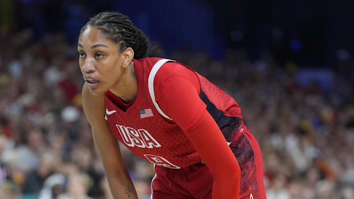 South Carolina basketball legend A'ja Wilson at the 2024 Summer Olympics
