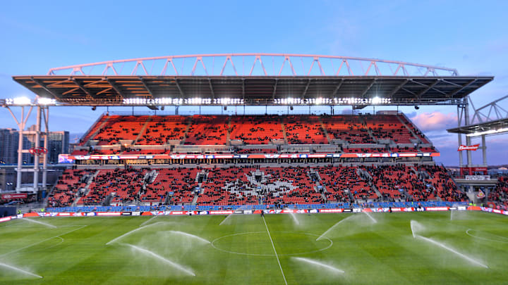 Top view at BMO field during 2019 MLS Regular Season match...