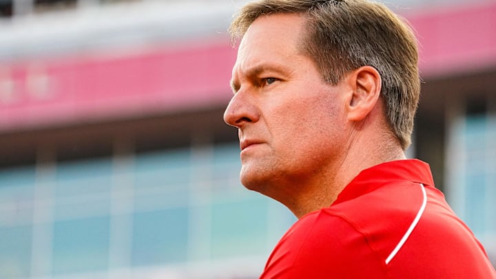 Aug 30, 2023; Lincoln, NE, USA; Nebraska Cornhuskers athletic director Trev Alberts before the match