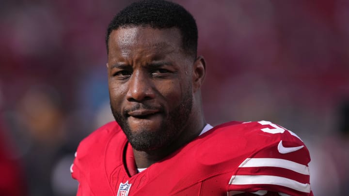Dec 10, 2023; Santa Clara, California, USA; San Francisco 49ers safety Tashaun Gipson Sr. (31) before the game against the Seattle Seahawks at Levi's Stadium. Mandatory Credit: Darren Yamashita-USA TODAY Sports