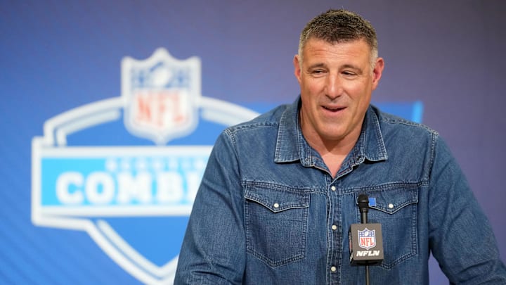 New England Patriots head coach Mike Vrabel; 2026 NFL Draft New England Patriots head coach Mike Vrabel; 2026 NFL Draft