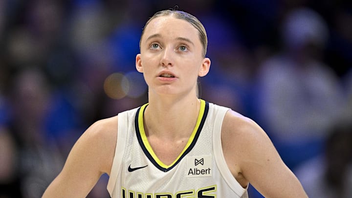Dallas Wings guard Paige Bueckers (5) at College Park Center.