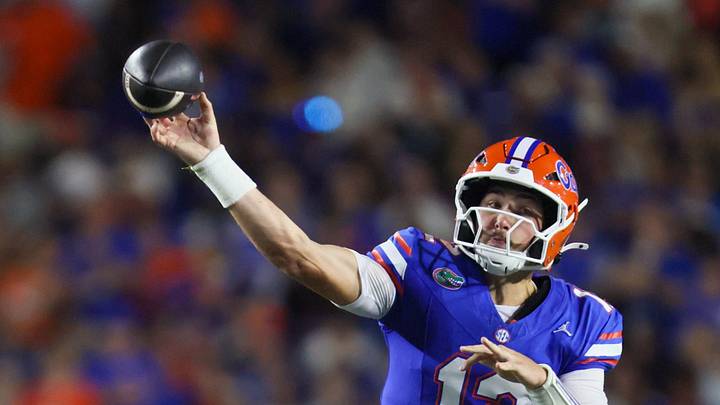 Florida quarterback Aaron Philo (12) throws during the first half an NCAA football game at Steve Spurrier Field at Ben Hill Griffin Stadium in Gainesville, FL on Saturday, September 5, 2026. [Alan Youngblood/Gainesville Sun]