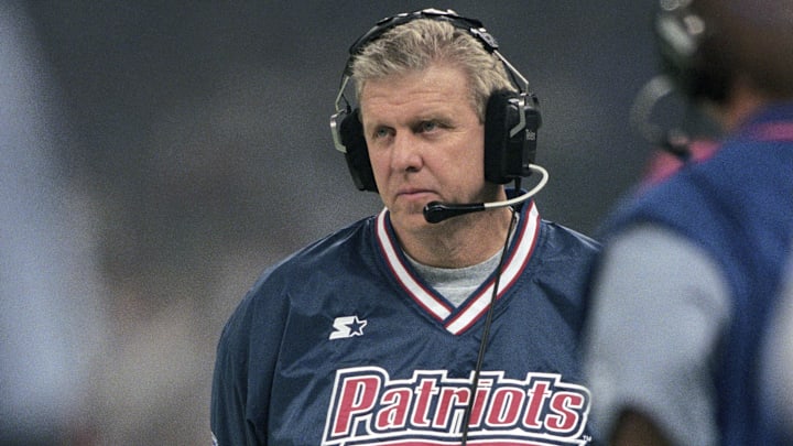 Jan 26, 1997; New Orleans, LA, USA; FILE PHOTO; New England Patriots head coach Bill Parcells reacts on the sideline against the Green Bay Packers for Super Bowl XXXI at the Superdome. The Packers defeated the Patriots 35-21. Mandatory Credit: Imagn Images Jan 26, 1997; New Orleans, LA, USA; FILE PHOTO; New England Patriots head coach Bill Parcells reacts on the sideline against the Green Bay Packers for Super Bowl XXXI at the Superdome. The Packers defeated the Patriots 35-21. Mandatory Credit: Imagn Images