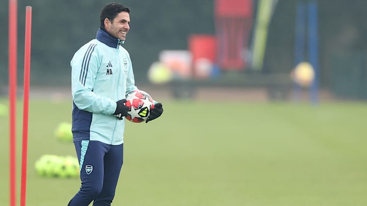 Arsenal FC Training Session And Press Conference - UEFA Champions League 2024/25 League Phase MD7