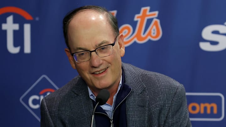 Dec 12, 2024; Flushing, NY, USA; New York Mets owner Steve Cohen speaks to the media during a Juan Soto introductory press conference at Citi Field. Mandatory Credit: Brad Penner-Imagn Images Dec 12, 2024; Flushing, NY, USA; New York Mets owner Steve Cohen speaks to the media during a Juan Soto introductory press conference at Citi Field. Mandatory Credit: Brad Penner-Imagn Images
