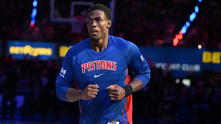 Mar 20, 2026; Detroit, Michigan, USA;  Detroit Pistons center Jalen Duren (0) takes the floor during player introductions before their game against the Golden State Warriors at Little Caesars Arena. Mandatory Credit: Lon Horwedel-Imagn Images