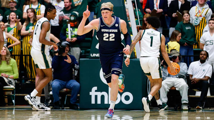Utah State Aggies forward Karson Templin.