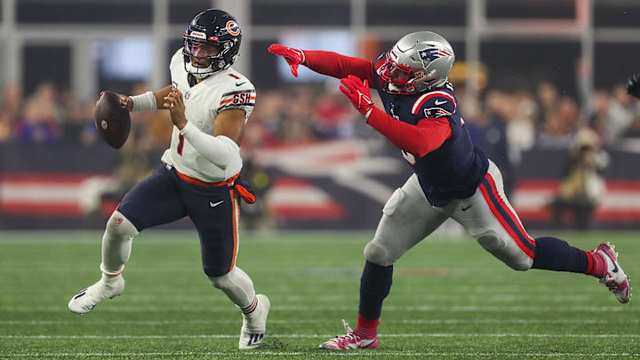 Oct 24, 2022; Foxborough, Massachusetts, USA; New England Patriots outside linebacker Matt Judon (9)