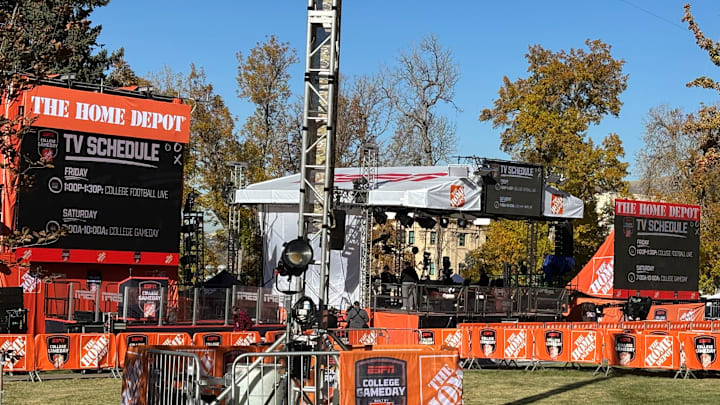 The set of ESPN College GameDay at President's Circle at the University Utah. The Cincinnati Bearcats play Utah Saturday, Nov. 1. The set of ESPN College GameDay at President's Circle at the University Utah. The Cincinnati Bearcats play Utah Saturday, Nov. 1.