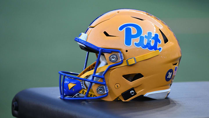 Sep 14, 2024; Pittsburgh, Pennsylvania, USA; A Pittsburgh Panthers helmet sits on a training table against the West Virginia Mountaineers during the fourth quarter at Acrisure Stadium. Mandatory Credit: Barry Reeger-Imagn Images Sep 14, 2024; Pittsburgh, Pennsylvania, USA; A Pittsburgh Panthers helmet sits on a training table against the West Virginia Mountaineers during the fourth quarter at Acrisure Stadium. Mandatory Credit: Barry Reeger-Imagn Images