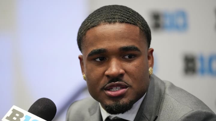 Jul 24, 2025; Las Vegas, NV, USA; USC safety Kamari Ramsey speaks to the media during the Big Ten NCAA college football media days at Mandalay Bay Resort. Mandatory Credit: Lucas Peltier-Imagn Images Jul 24, 2025; Las Vegas, NV, USA; USC safety Kamari Ramsey speaks to the media during the Big Ten NCAA college football media days at Mandalay Bay Resort. Mandatory Credit: Lucas Peltier-Imagn Images