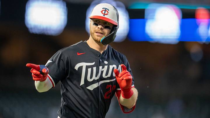 Minnesota Twins catcher Ryan Jeffers (27) celebrates hitting a three-run home run. Credit: Jesse Johnson-Imagn Images Minnesota Twins catcher Ryan Jeffers (27) celebrates hitting a three-run home run. Credit: Jesse Johnson-Imagn Images