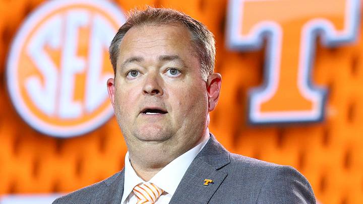 Jul 20, 2026; Tampa, FL, USA; Tennessee Volunteers head coach Josh Heupel speaks to the press during SEC Football Kickoff Media Day at the Tampa Marriott. Mandatory Credit: Nathan Ray Seebeck-Imagn Images Jul 20, 2026; Tampa, FL, USA; Tennessee Volunteers head coach Josh Heupel speaks to the press during SEC Football Kickoff Media Day at the Tampa Marriott. Mandatory Credit: Nathan Ray Seebeck-Imagn Images