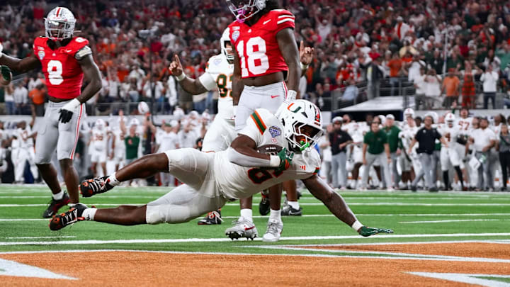 CharMar Brown scores a touchdown in the fourth quarter at AT&T Stadium on Dec. 31, 2025.