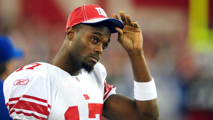 Nov. 23, 2008; Glendale, AZ, USA; New York Giants wide receiver Plaxico Burress against the Arizona Cardinals at University of Phoenix Stadium. New York defeated Arizona 37-29. Nov. 23, 2008; Glendale, AZ, USA; New York Giants wide receiver Plaxico Burress against the Arizona Cardinals at University of Phoenix Stadium. New York defeated Arizona 37-29.