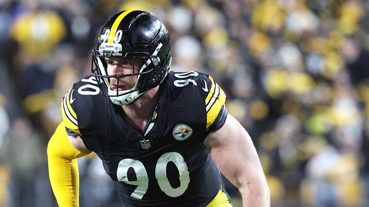Jan 12, 2026; Pittsburgh, PA, USA; Pittsburgh Steelers linebacker T.J. Watt (90) in action against the Houston Texans during the second quarter in an AFC Wild Card Round game at Acrisure Stadium. Mandatory Credit: Charles LeClaire-Imagn Images Jan 12, 2026; Pittsburgh, PA, USA; Pittsburgh Steelers linebacker T.J. Watt (90) in action against the Houston Texans during the second quarter in an AFC Wild Card Round game at Acrisure Stadium. Mandatory Credit: Charles LeClaire-Imagn Images
