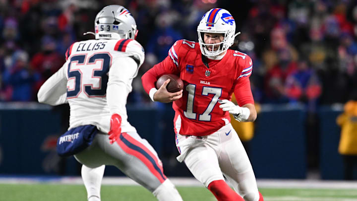 Josh Allen and the Bills are favored against the Patriots in the final week of the NFL season.