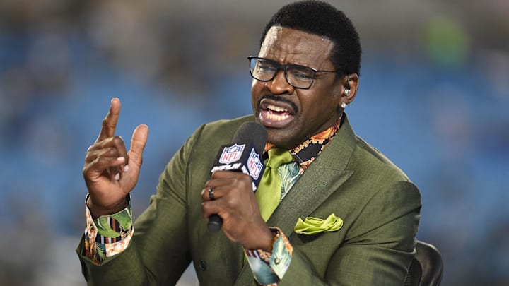 Sep 12, 2019; Charlotte, NC, USA; NFL GameDay Kickoff analyst Michael Irvin before the game at Bank