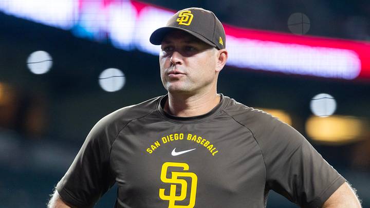 Aug 4, 2026; Phoenix, Arizona, USA; San Diego Padres manager Craig Stammen against the Arizona Diamondbacks at Chase Field. Mandatory Credit: Mark J. Rebilas-Imagn Images Aug 4, 2026; Phoenix, Arizona, USA; San Diego Padres manager Craig Stammen against the Arizona Diamondbacks at Chase Field. Mandatory Credit: Mark J. Rebilas-Imagn Images