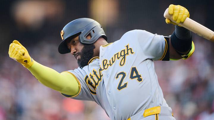 May 9, 2026; San Francisco, California, USA; Pittsburgh Pirates designated hitter Marcell Ozuna (24) takes a practice swing before batting against the San Francisco Giants during the fourth inning at Oracle Park. Mandatory Credit: Robert Edwards-Imagn Images May 9, 2026; San Francisco, California, USA; Pittsburgh Pirates designated hitter Marcell Ozuna (24) takes a practice swing before batting against the San Francisco Giants during the fourth inning at Oracle Park. Mandatory Credit: Robert Edwards-Imagn Images