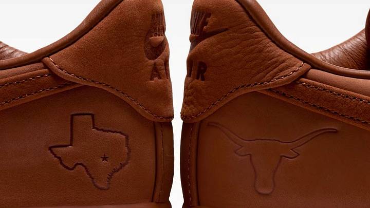 The Nike Air Force 1 "University of Texas" colorway. The Nike Air Force 1 "University of Texas" colorway.