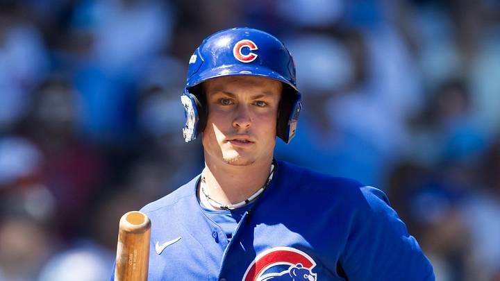 Mar 24, 2026; Mesa, Arizona, USA; Chicago Cubs first baseman Josiah Hartshorn against the New York Yankees during spring training at Sloan Park. Mandatory Credit: Mark J. Rebilas-Imagn Images Mar 24, 2026; Mesa, Arizona, USA; Chicago Cubs first baseman Josiah Hartshorn against the New York Yankees during spring training at Sloan Park. Mandatory Credit: Mark J. Rebilas-Imagn Images