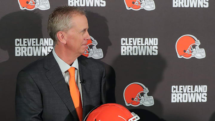 Cleveland Browns head coach Todd Monken during his introductory press conference at the Cleveland Browns training facility, Feb. 3, 2026, in Berea, Ohio.