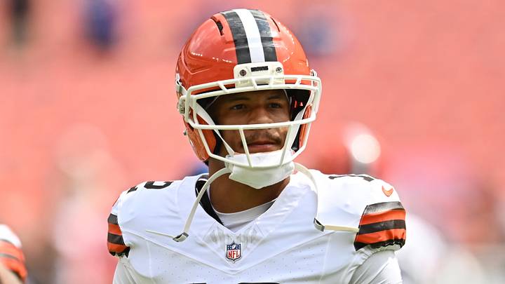 Cleveland Browns wide receiver Denzel Boston (12) at Huntington Bank Field. Mandatory Credit: Ken Blaze-Imagn Images Cleveland Browns wide receiver Denzel Boston (12) at Huntington Bank Field. Mandatory Credit: Ken Blaze-Imagn Images