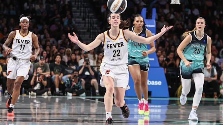 Jun 2, 2024; Brooklyn, New York, USA;  Indiana Fever guard Caitlin Clark (22).