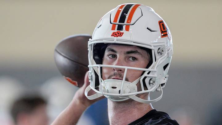 Oklahoma State quarterback Drew Mestemaker. Oklahoma State quarterback Drew Mestemaker.