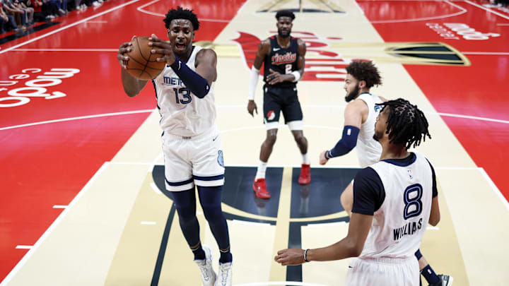 Nov 3, 2023; Portland, Oregon, USA; Memphis Grizzlies power forward Jaren Jackson Jr. (13) comes