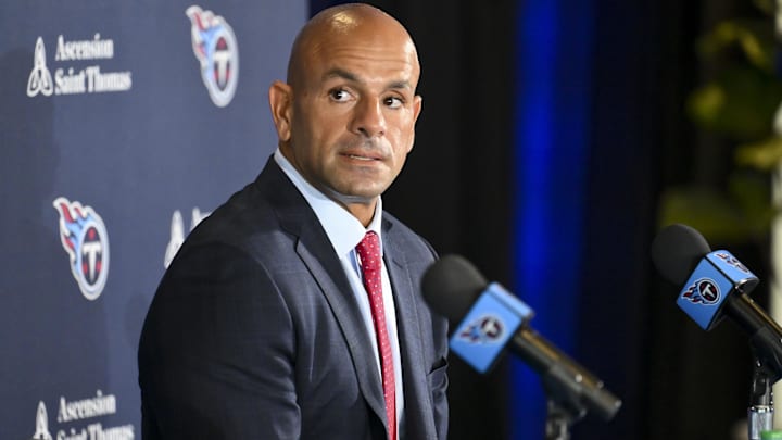 Tennessee Titans head coach Robert Saleh answers questions from the press during the press conference at Ascension Saint Thomas Sports Park. Tennessee Titans head coach Robert Saleh answers questions from the press during the press conference at Ascension Saint Thomas Sports Park.