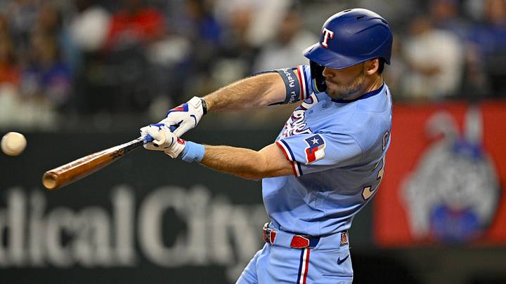 Texas Rangers center fielder Evan Carter. Texas Rangers center fielder Evan Carter.