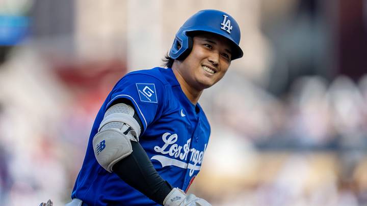 Jun 22, 2026; Minneapolis, Minnesota, USA; Los Angeles Dodgers designated hitter Shohei Ohtani (17) rounds third base after hitting a solo home run against the Minnesota Twins in the first inning at Target Field. Mandatory Credit: Jesse Johnson-Imagn Images