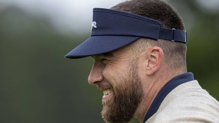 February 13, 2026; Pebble Beach, California, USA; Kansas City Chiefs tight end Travis Kelce smiles on the second hole during the second round of the AT&T Pebble Beach Pro-Am golf tournament at Pebble Beach Golf Links. Mandatory Credit: Kyle Terada-Imagn Images February 13, 2026; Pebble Beach, California, USA; Kansas City Chiefs tight end Travis Kelce smiles on the second hole during the second round of the AT&T Pebble Beach Pro-Am golf tournament at Pebble Beach Golf Links. Mandatory Credit: Kyle Terada-Imagn Images