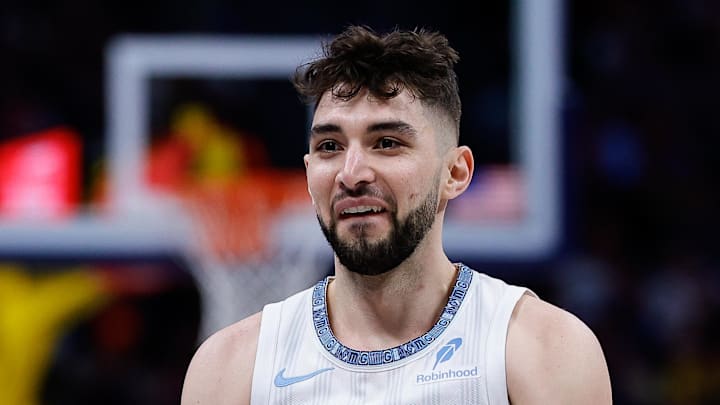 Feb 11, 2026; Denver, Colorado, USA; Memphis Grizzlies guard Ty Jerome (2) reacts alert a play in the fourth quarter against the Denver Nuggets at Ball Arena. Mandatory Credit: Isaiah J. Downing-Imagn Images