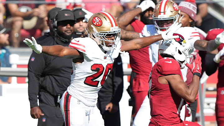 San Francisco 49ers cornerback Upton Stout (20) San Francisco 49ers cornerback Upton Stout (20)