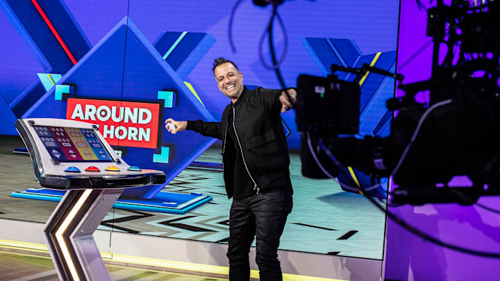 Host Tony Reali on an episode of 'Around the Horn' on ESPN.