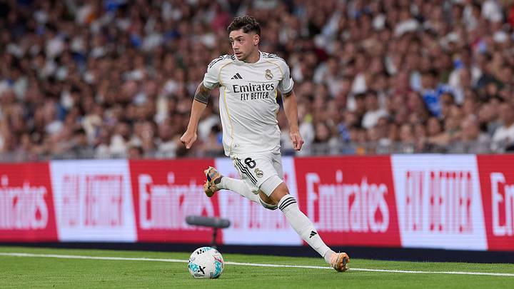 Federico Valverde of Real Madrid CF is seen in action during