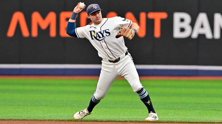 Sep 20, 2026; St. Petersburg, Florida, USA; Tampa Bay Rays second baseman Ben Williamson (15) throws to first base during the fifth inning against Boston Red Sox at Tropicana Field. Mandatory Credit: Pablo Robles-Imagn Images Sep 20, 2026; St. Petersburg, Florida, USA; Tampa Bay Rays second baseman Ben Williamson (15) throws to first base during the fifth inning against Boston Red Sox at Tropicana Field. Mandatory Credit: Pablo Robles-Imagn Images