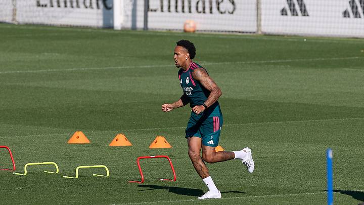 Eder Militao (Real Madrid CF) is seen in action during a Eder Militao (Real Madrid CF) is seen in action during a