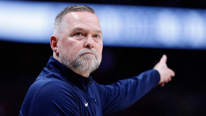 Apr 1, 2025; Denver, Colorado, USA; Denver Nuggets head coach Michael Malone in the second quarter against the Minnesota Timberwolves at Ball Arena. Apr 1, 2025; Denver, Colorado, USA; Denver Nuggets head coach Michael Malone in the second quarter against the Minnesota Timberwolves at Ball Arena.