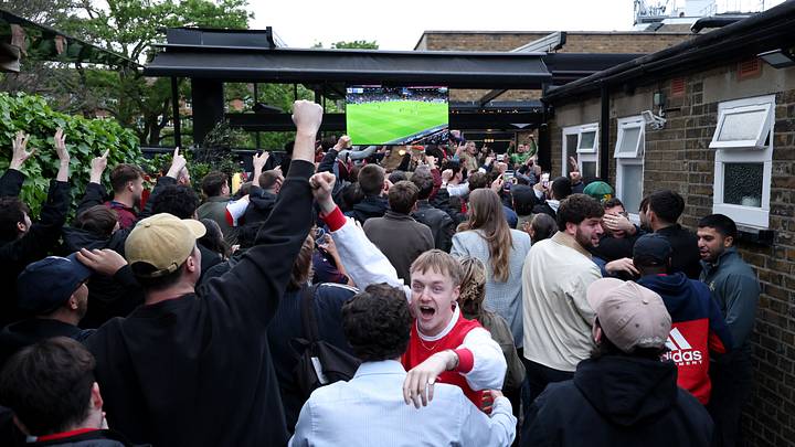 Arsenal Fans Outside Emirates Stadium As Title Rivals Manchester City Play AFC Bournemouth Arsenal Fans Outside Emirates Stadium As Title Rivals Manchester City Play AFC Bournemouth