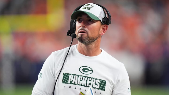 Aug 18, 2024; Denver, Colorado, USA; Green Bay Packers head coach Matt LaFleur during the second half against the Denver Broncos at Empower Field at Mile High.